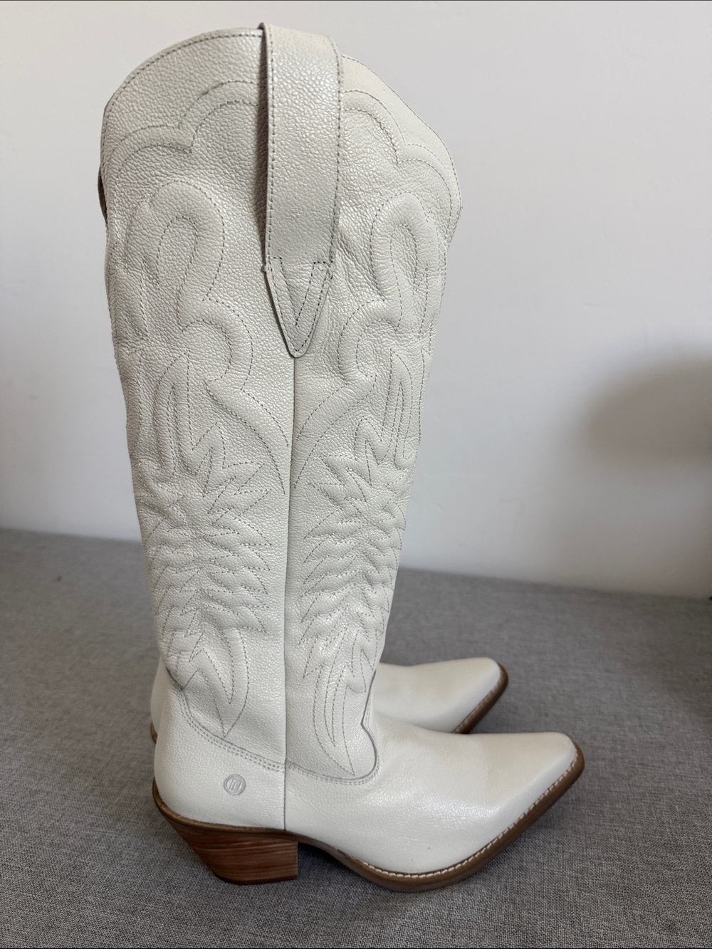 Dingo Raisin Kane leather White Tall Western Cowboy Boots Snip Toe - Picture 7 of 14